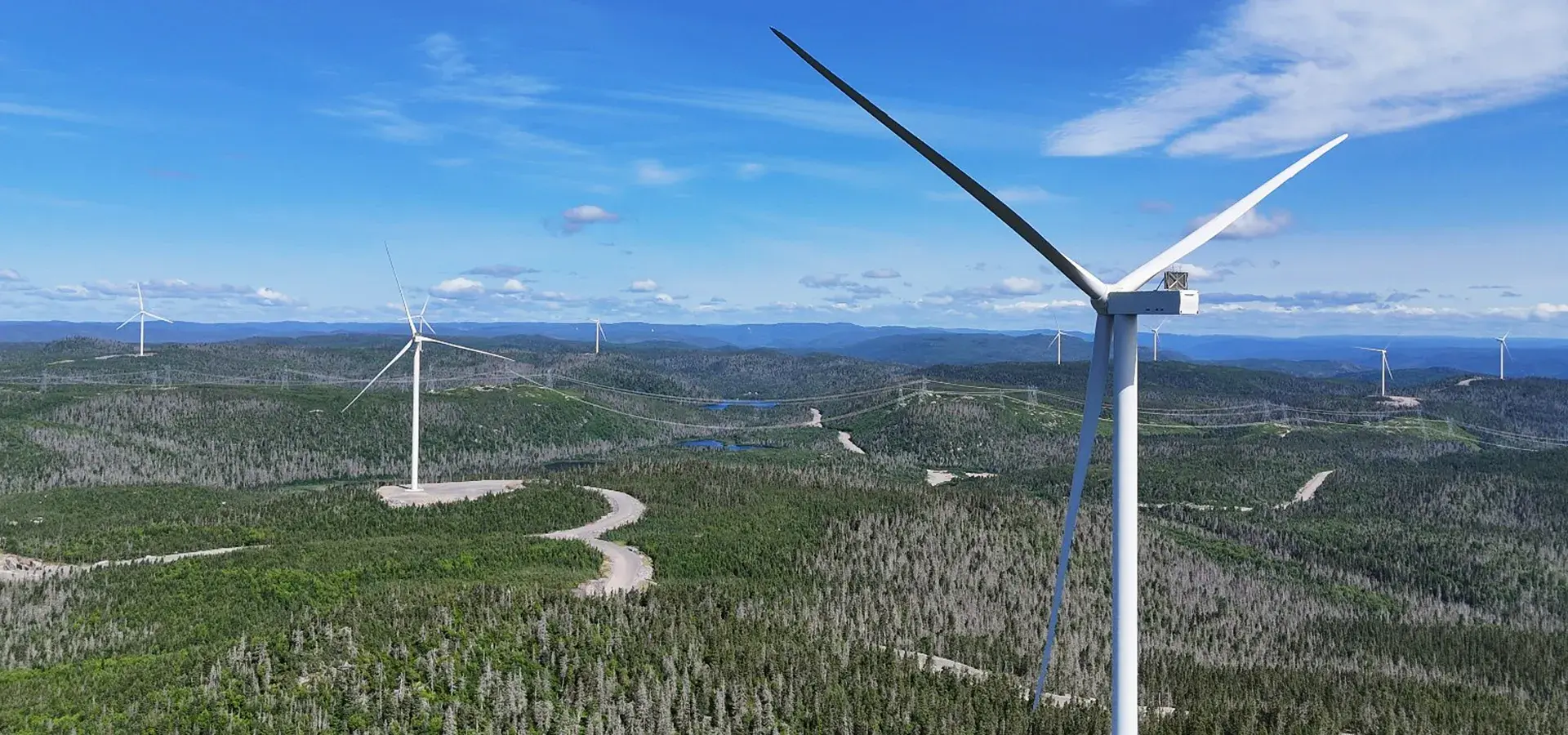 Vue aérienne du parc éolien Apuiat