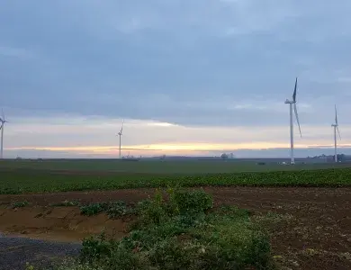 Parc éolien de Chemin de Grès exploité par Boralex dans le nord de la France