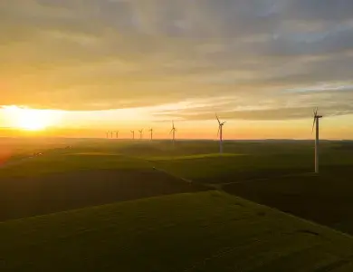 Parc éolien de la Vallée de l'Arce vu du ciel