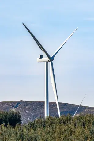 Limekiln Wind Farm turbine in Scotland